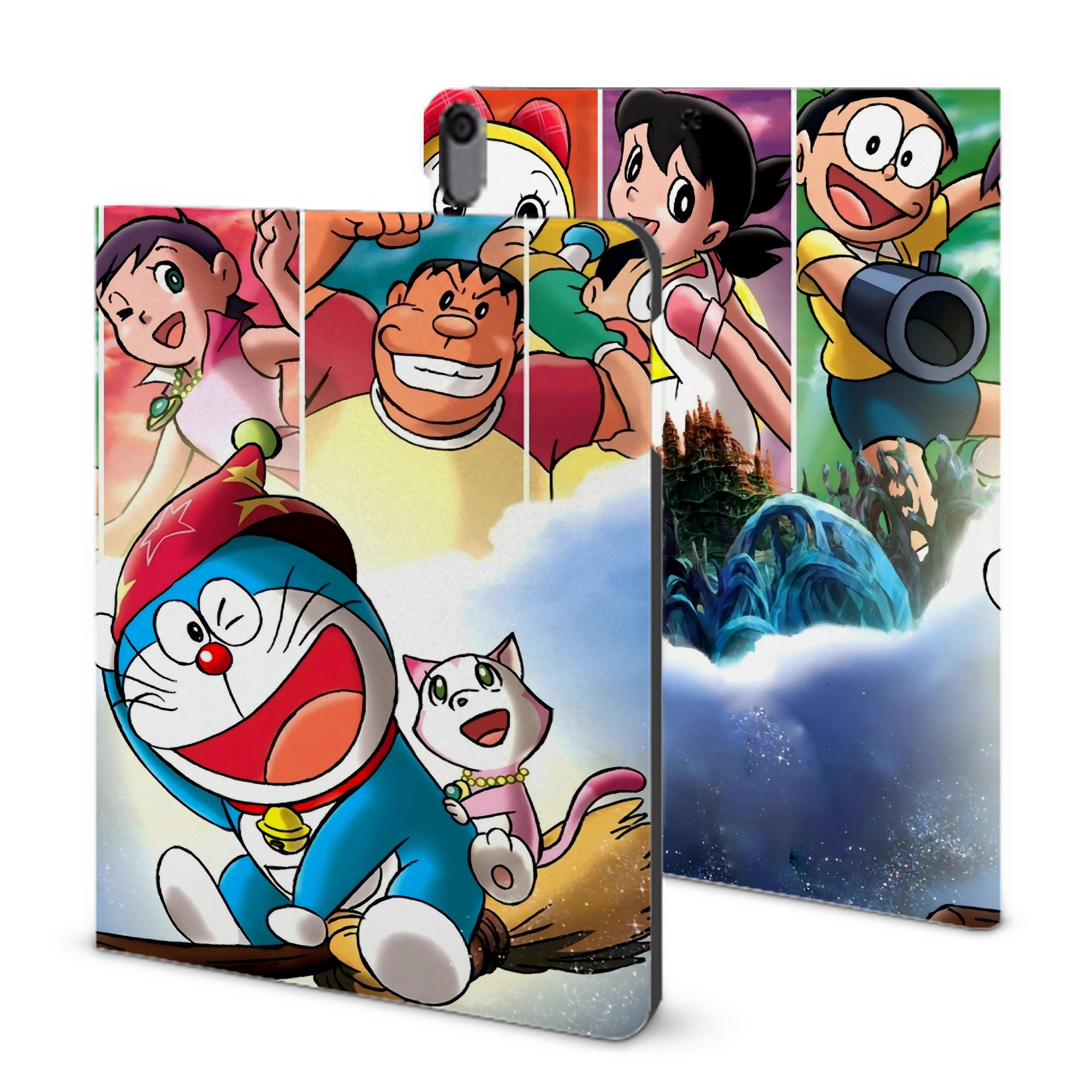 （画像用） ドラえもん Doraemon IPad ケース ブック型 PUレザー TPU 耐衝撃 軽量 薄型 ペン収納なし 全面保護 IPad 各モデル対応